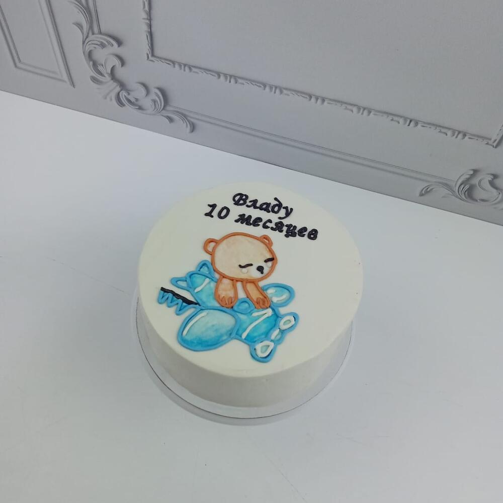 Бенто торт мишка на самолете