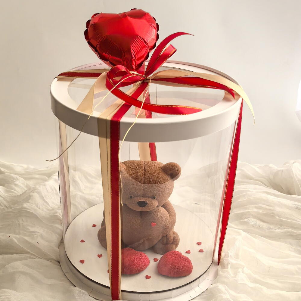 Бенто-торт Мишка с сердечком ️ "Шоколадное мороженое"