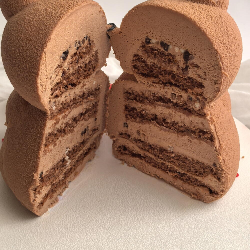 Бенто-торт Мишка с сердечком ️ "Шоколадное мороженое"