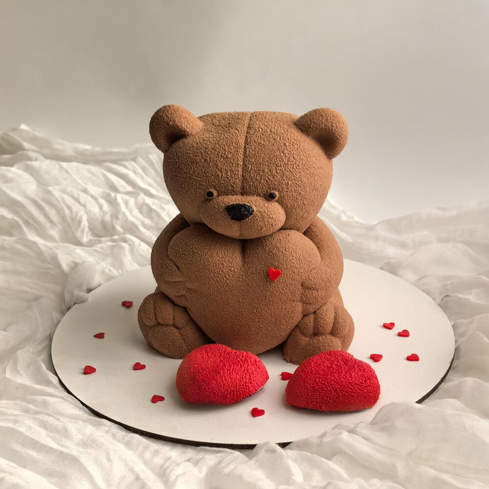 Бенто-торт Мишка с сердечком ️ "Шоколадное мороженое"