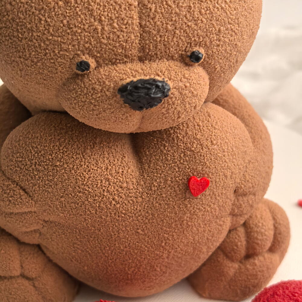 Бенто-торт Мишка с сердечком ️ "Шоколадное мороженое"