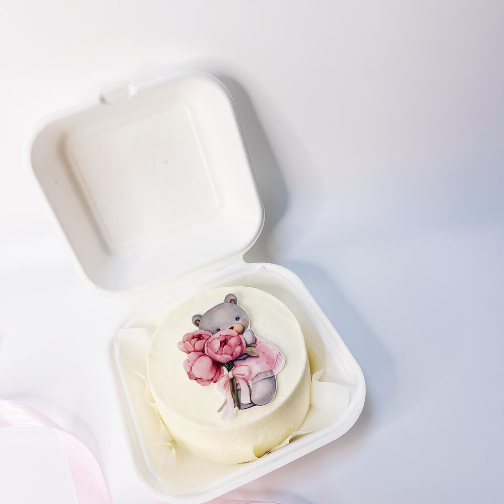 Бенто торт Мишка с цветами