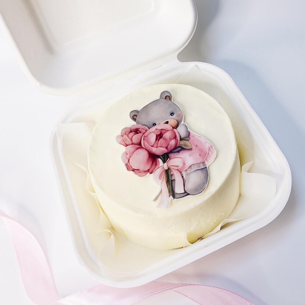 Бенто торт Мишка с цветами