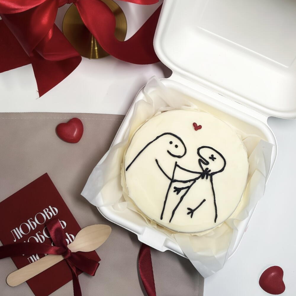 Бенто торт "Мое счастье" на 14 февраля любимому