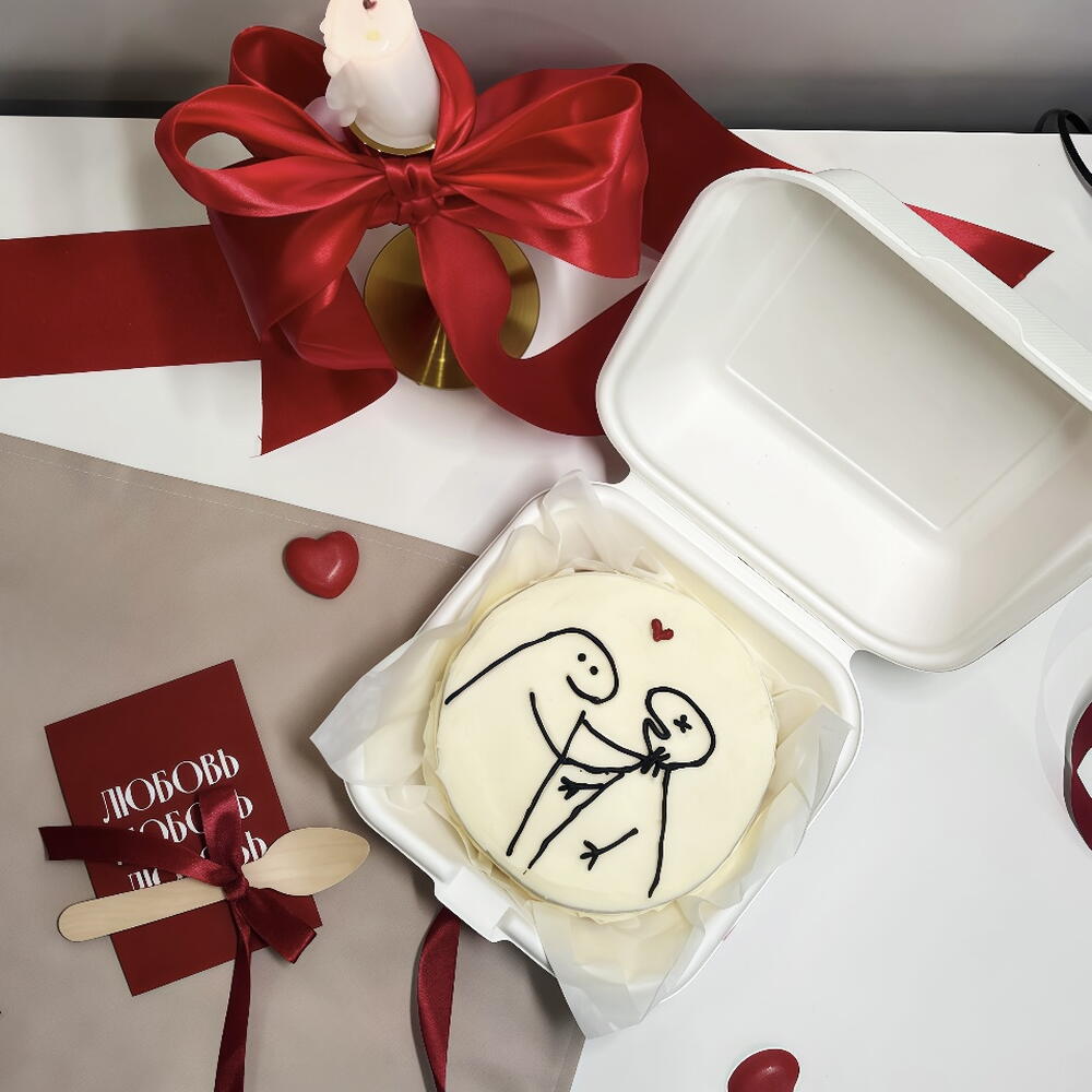 Бенто торт "Мое счастье" на 14 февраля любимому