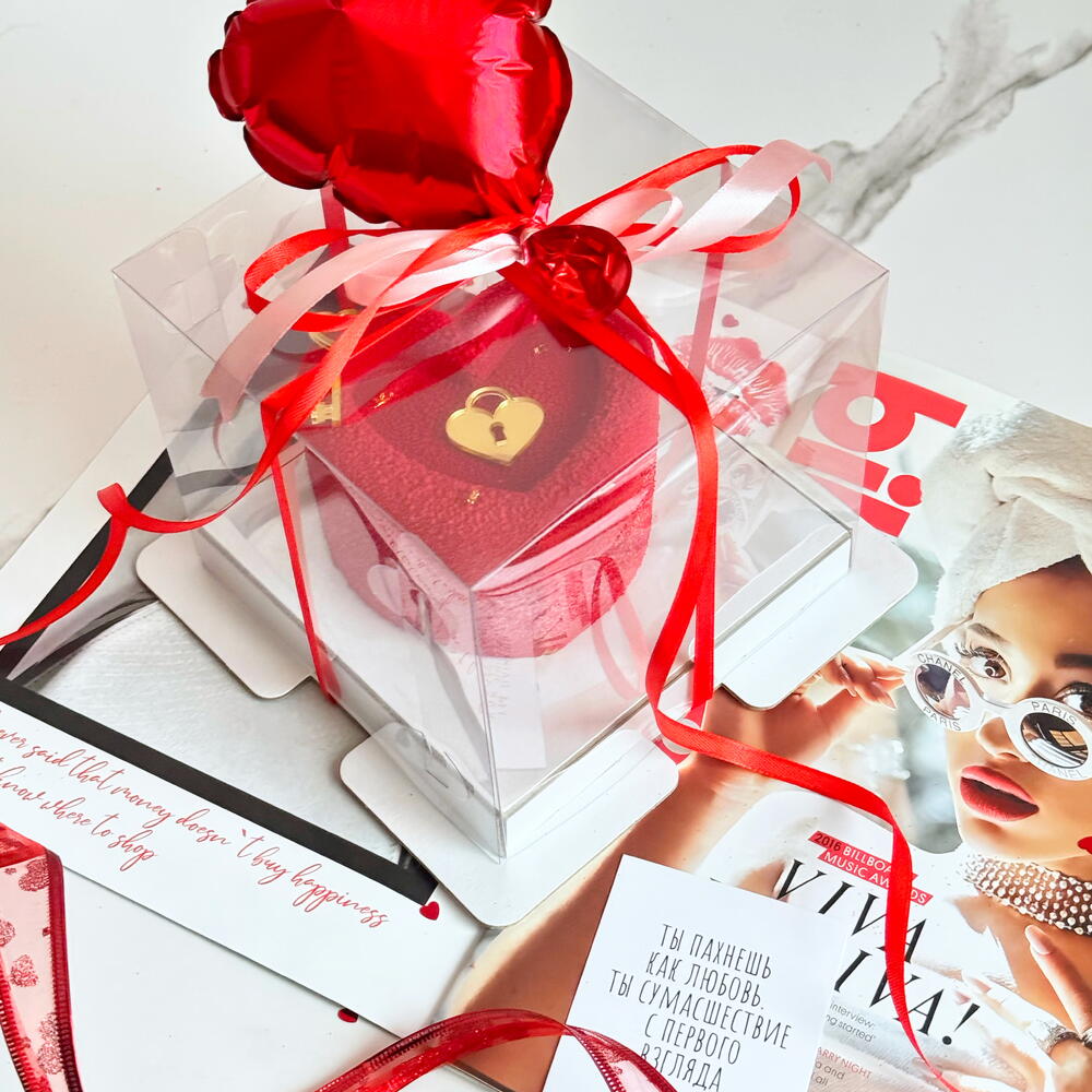 Бенто-торт муссовый - декор «Ключик к сердцу» любимой, любимому, жене, подруге, мужу, парню, на день всех влюблённых