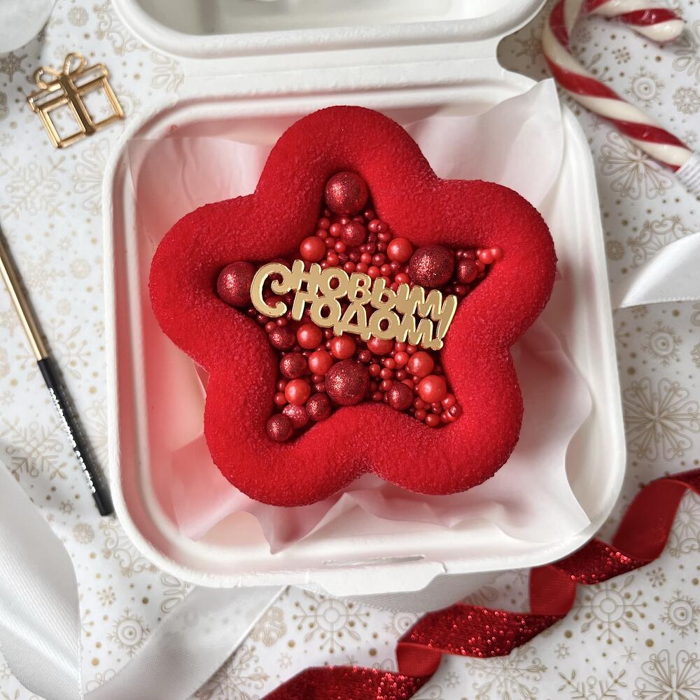 Бенто торт муссовый красная звезда