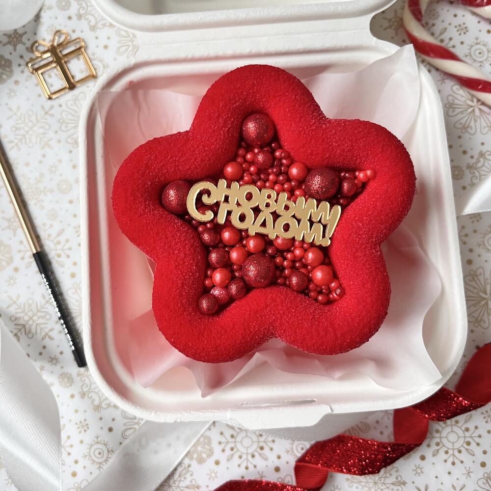 Бенто торт муссовый красная звезда