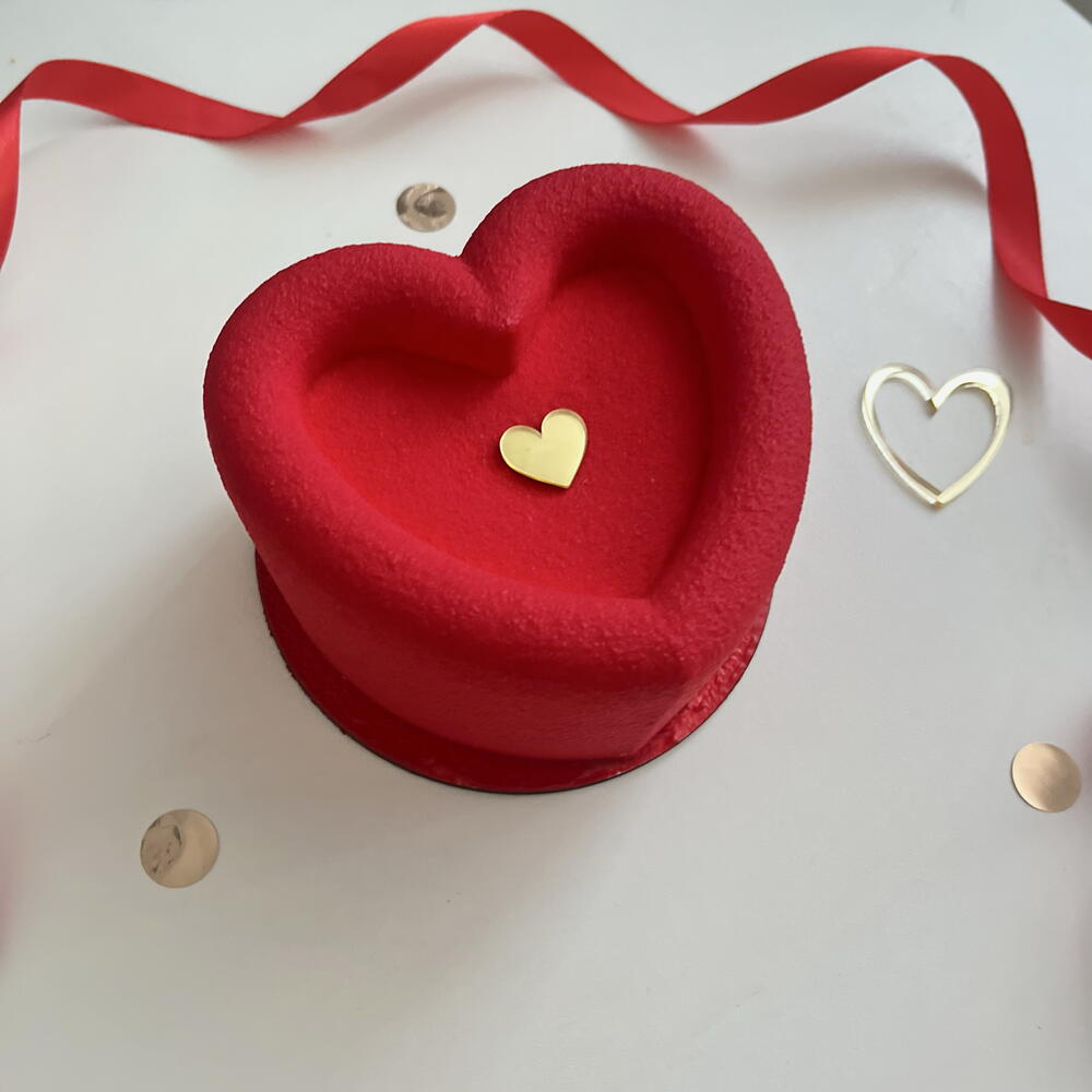 Бенто торт муссовый красное сердечко для мамы