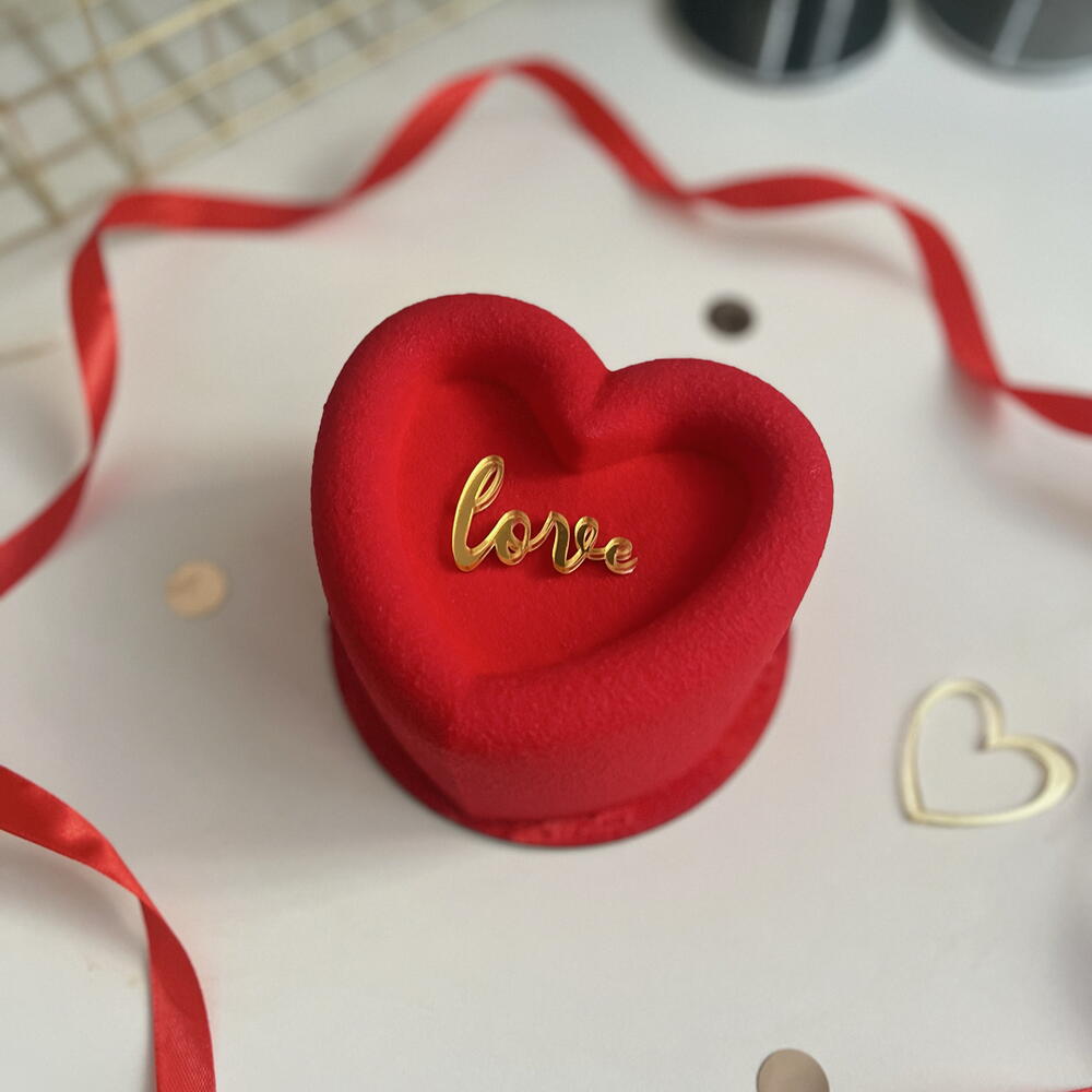 Бенто торт муссовый красное сердечко love