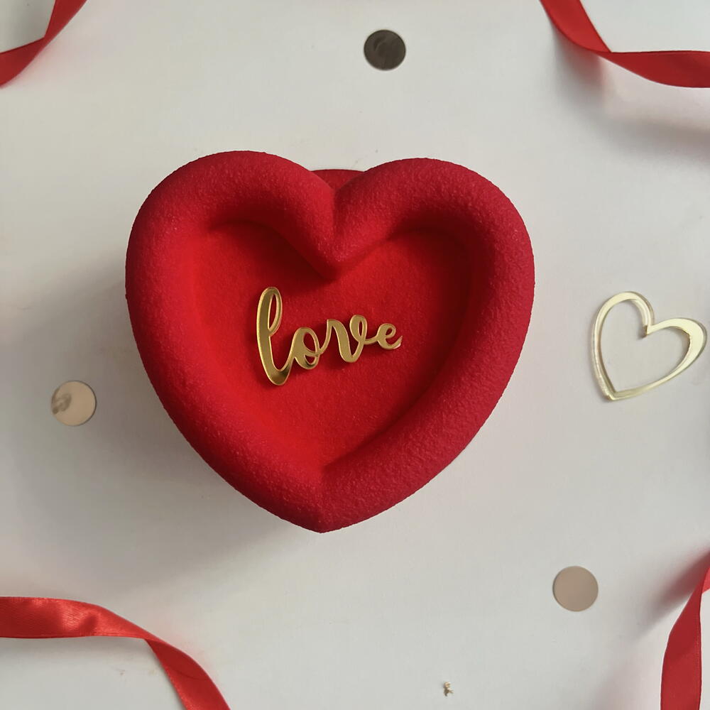 Бенто торт муссовый красное сердечко love