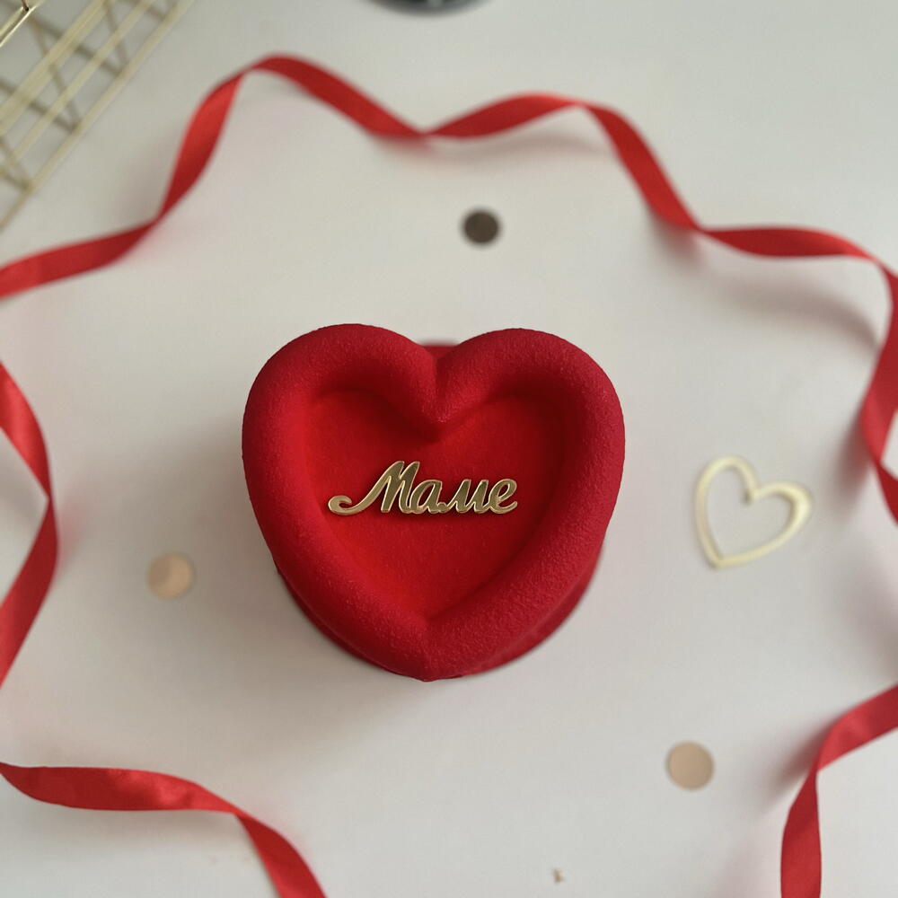 Бенто торт муссовый красное сердечко на день Мамы