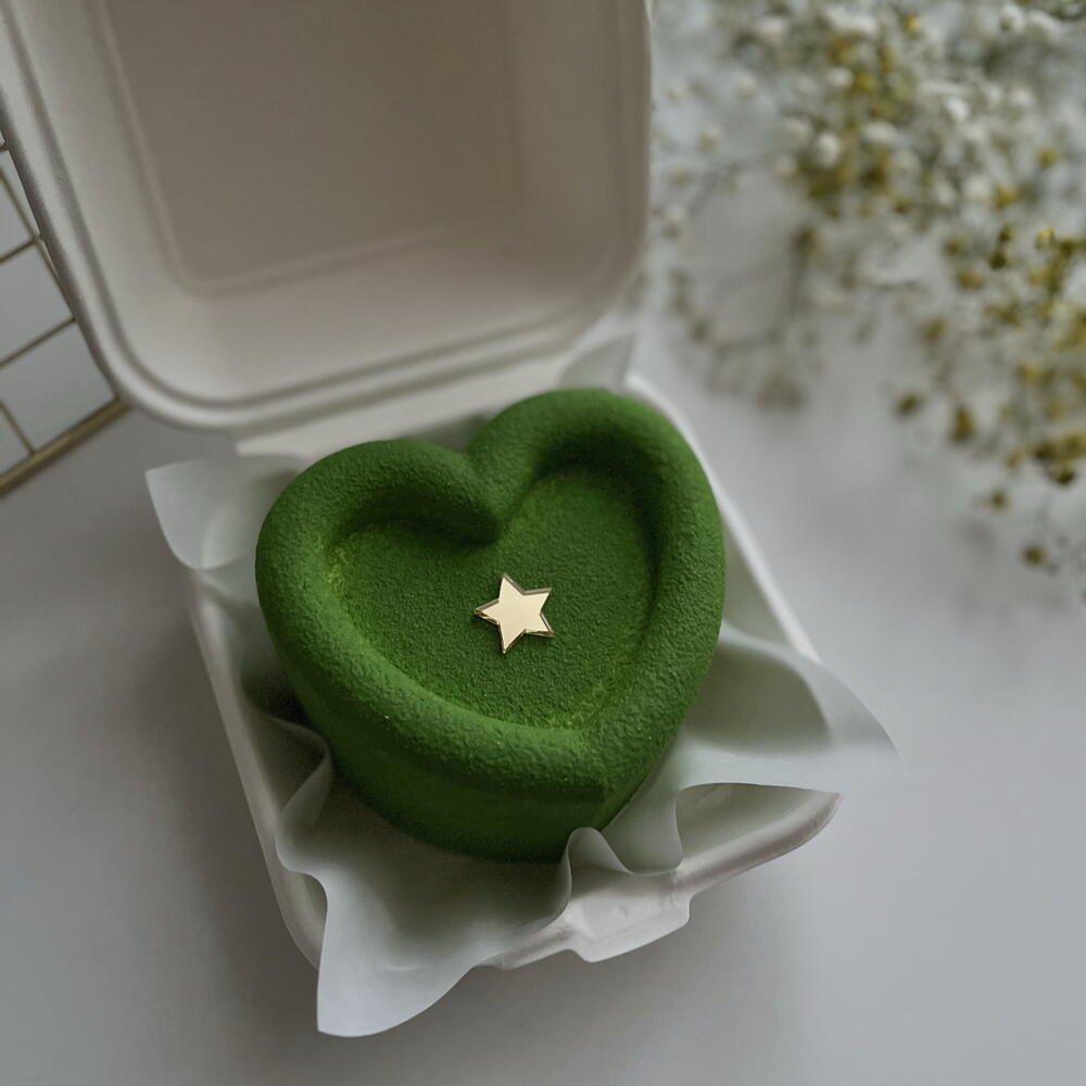 Бенто торт муссовый сердце со звездочкой на 23 февраля