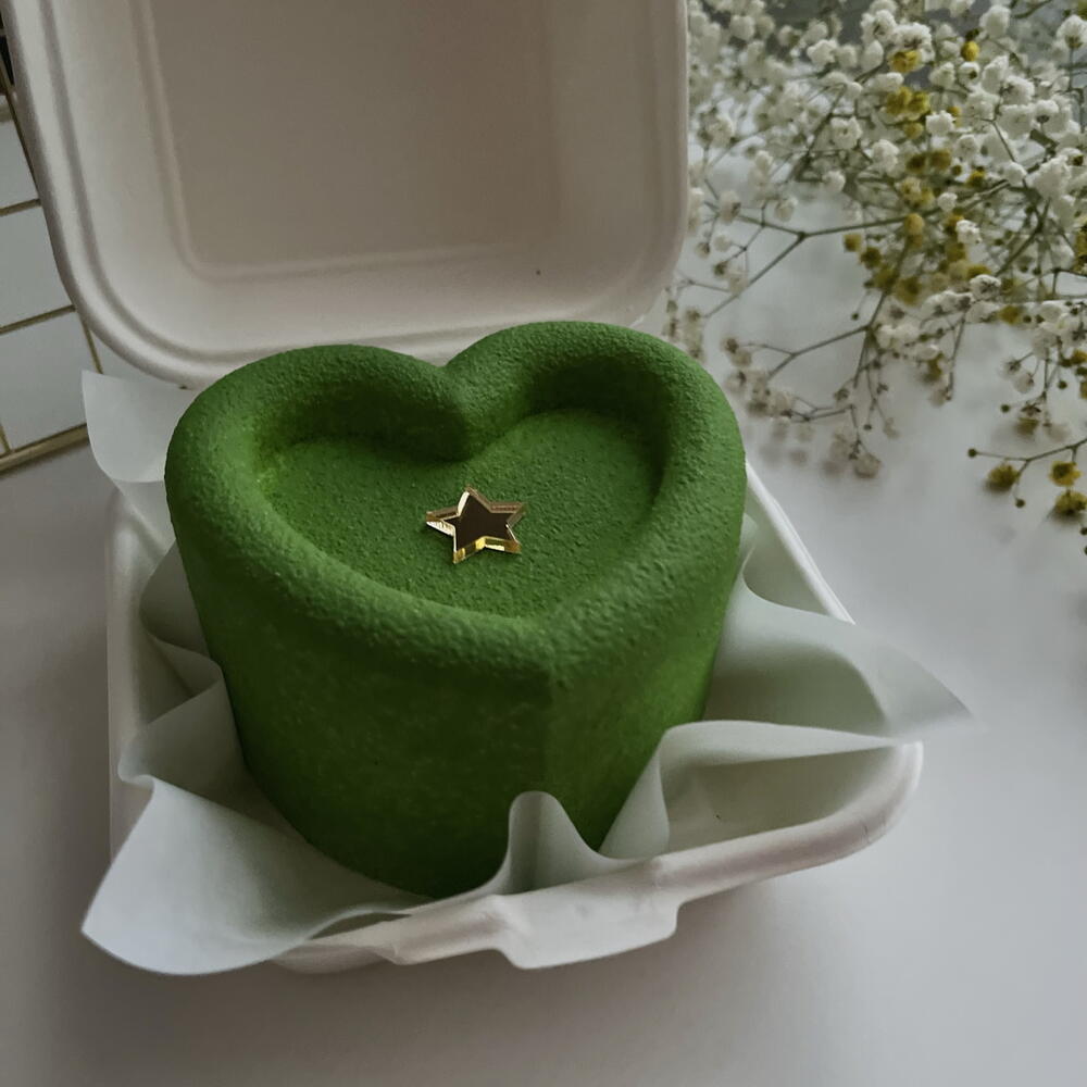 Бенто торт муссовый сердце со звездочкой на 23 февраля