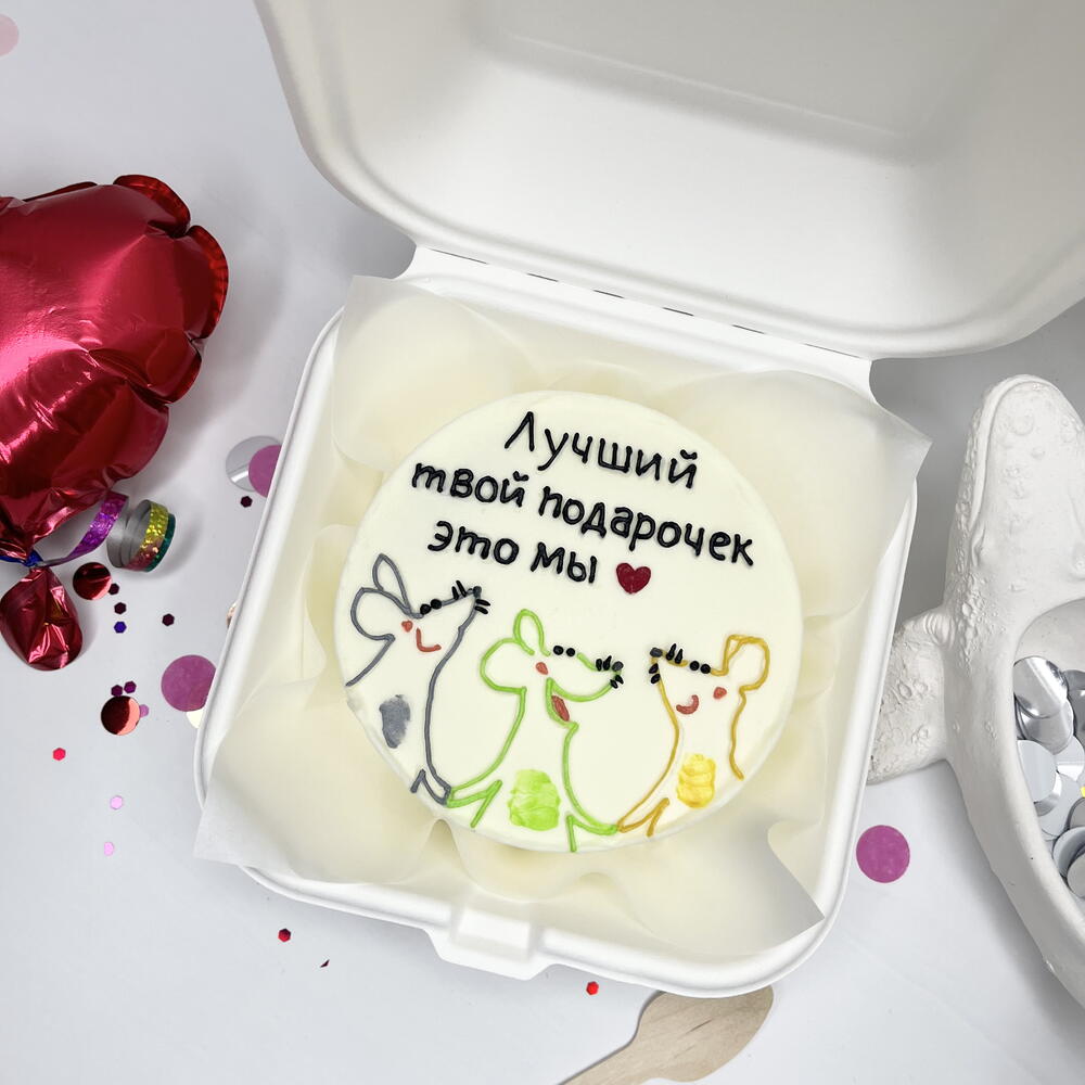 Бенто торт "Мыши" сотруднику/подруге/другу/коллеге