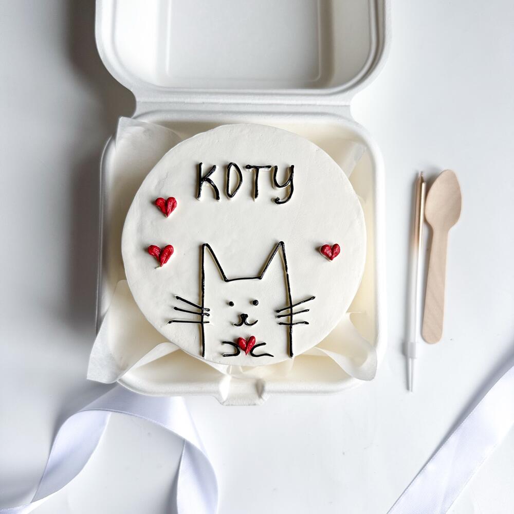 Бенто торт на 14 февраля для парня «коту»