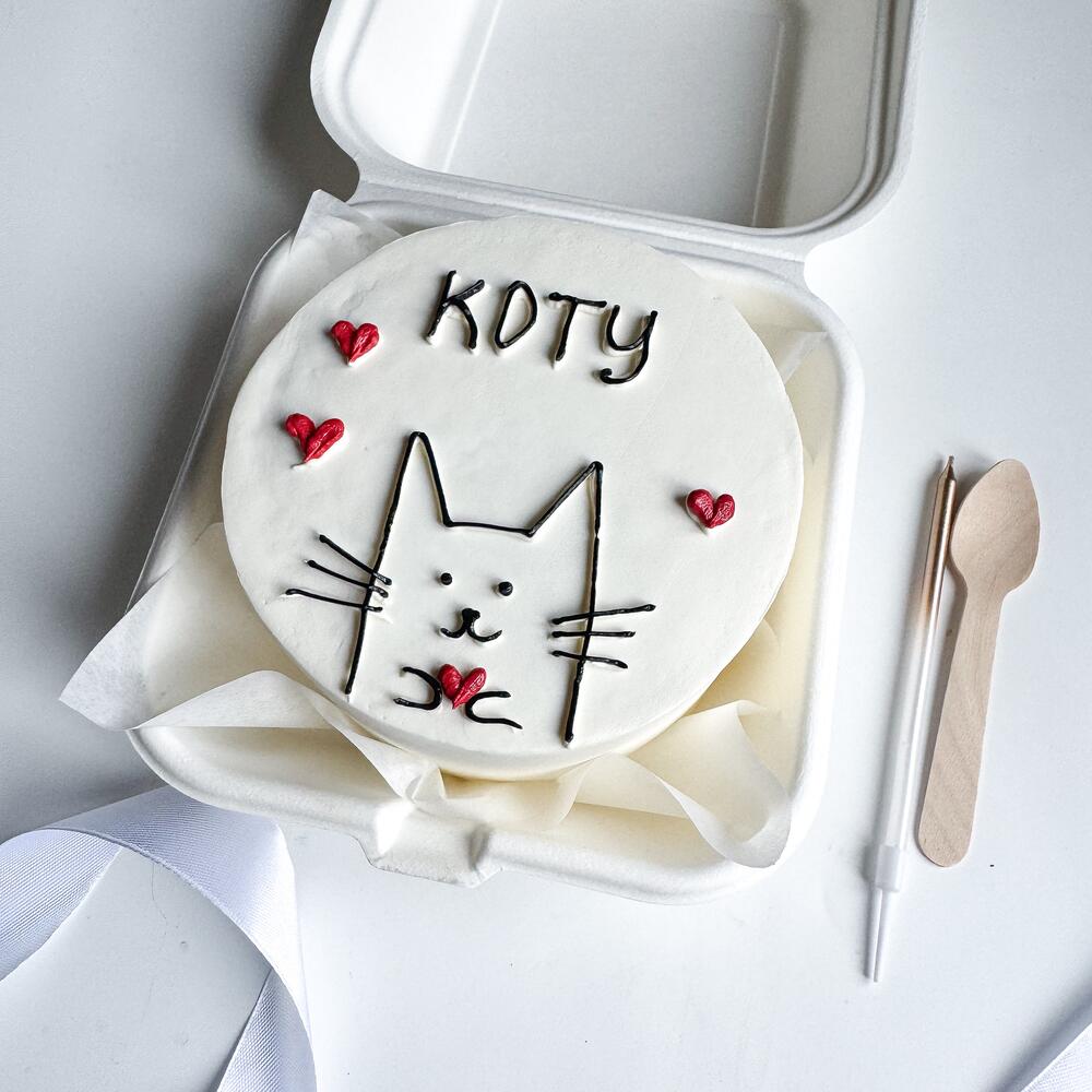 Бенто торт на 14 февраля для парня «коту»