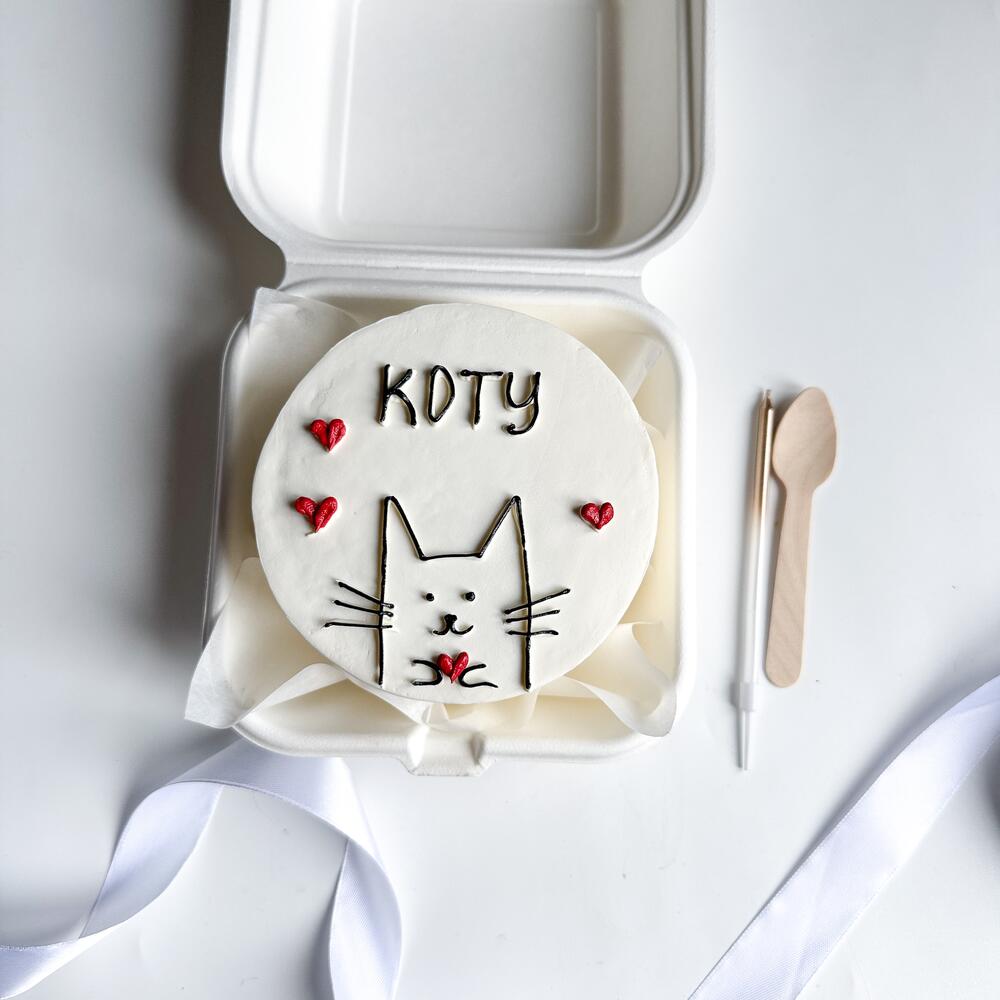 Бенто торт на 14 февраля для парня «коту»