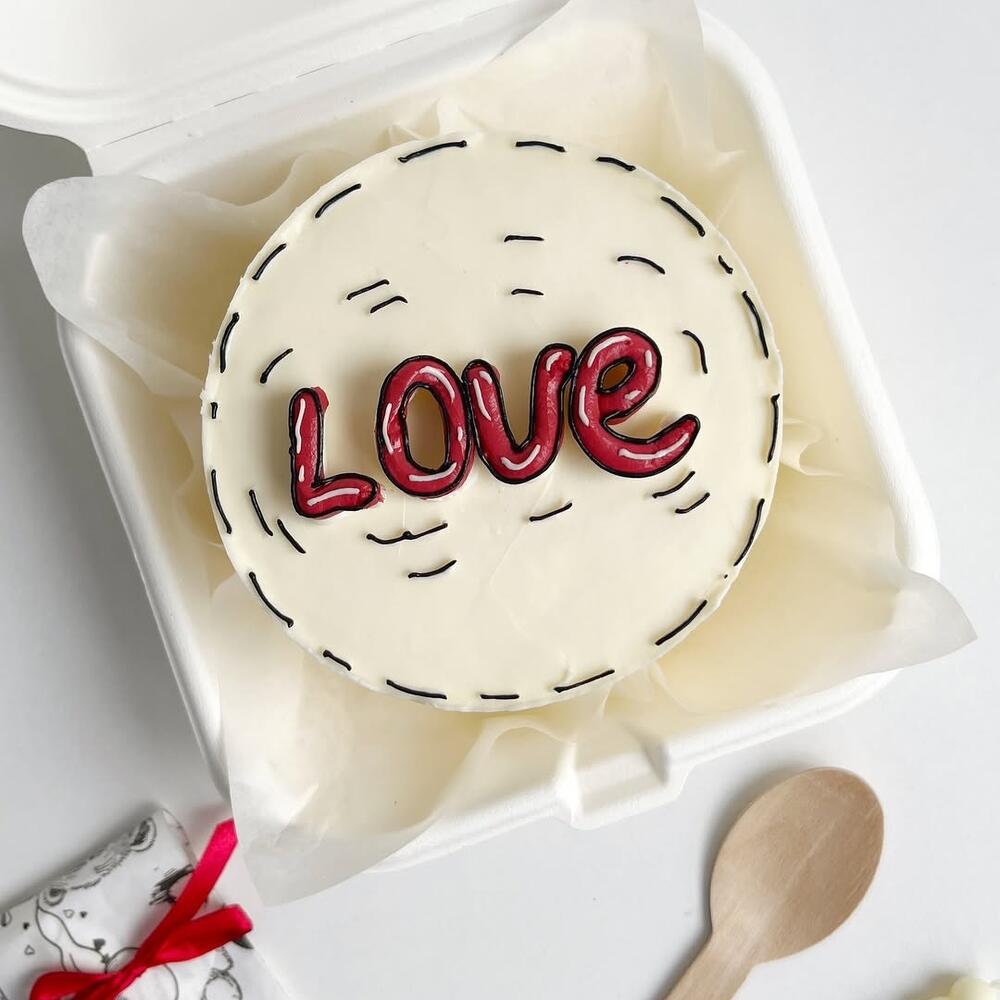 Бенто торт на 14 февраля LOVE, девушке, парню, мужу, жене