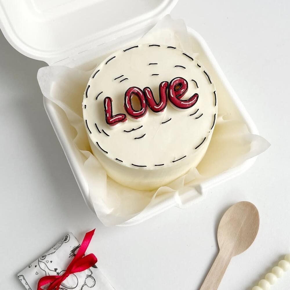 Бенто торт на 14 февраля LOVE, девушке, парню, мужу, жене