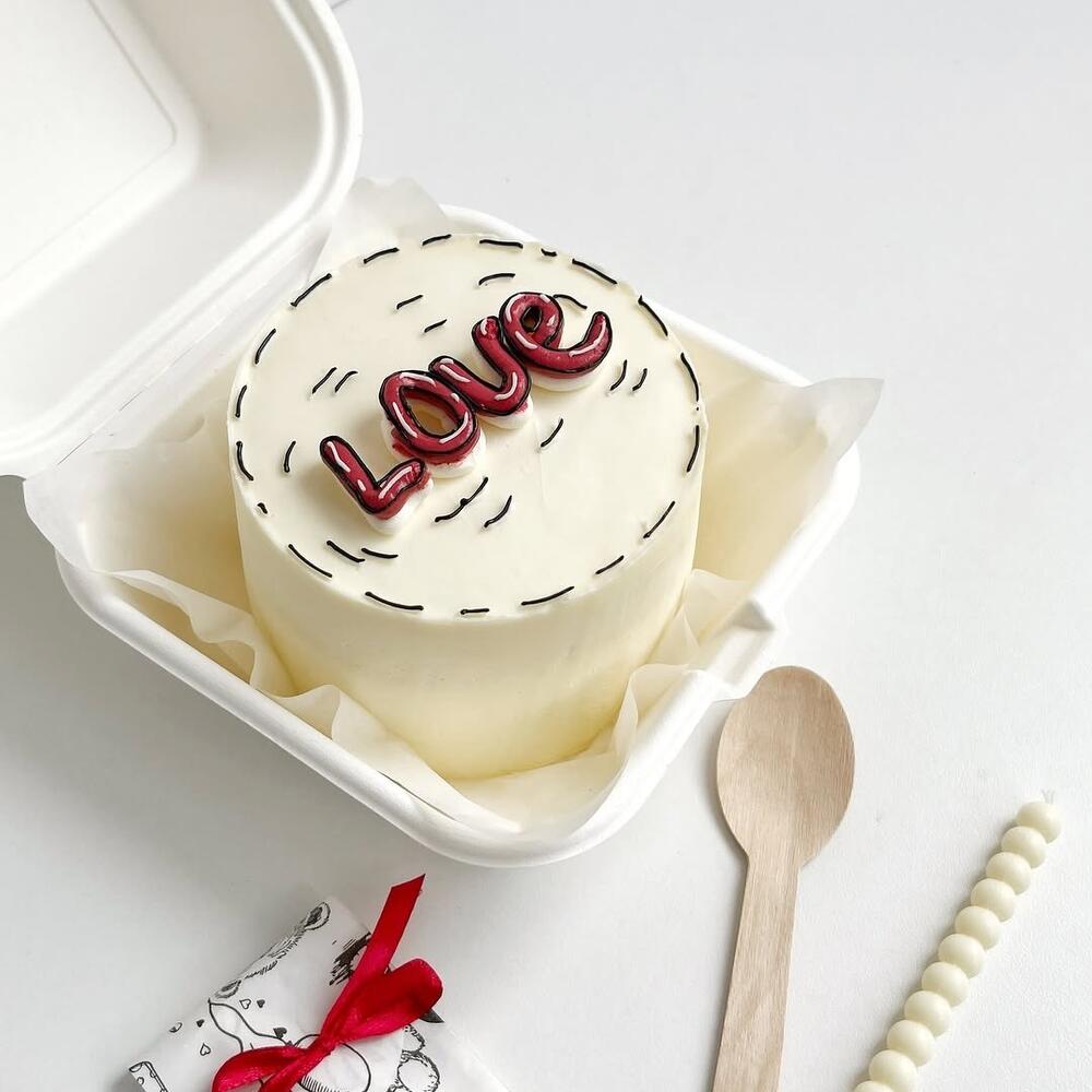 Бенто торт на 14 февраля LOVE, девушке, парню, мужу, жене