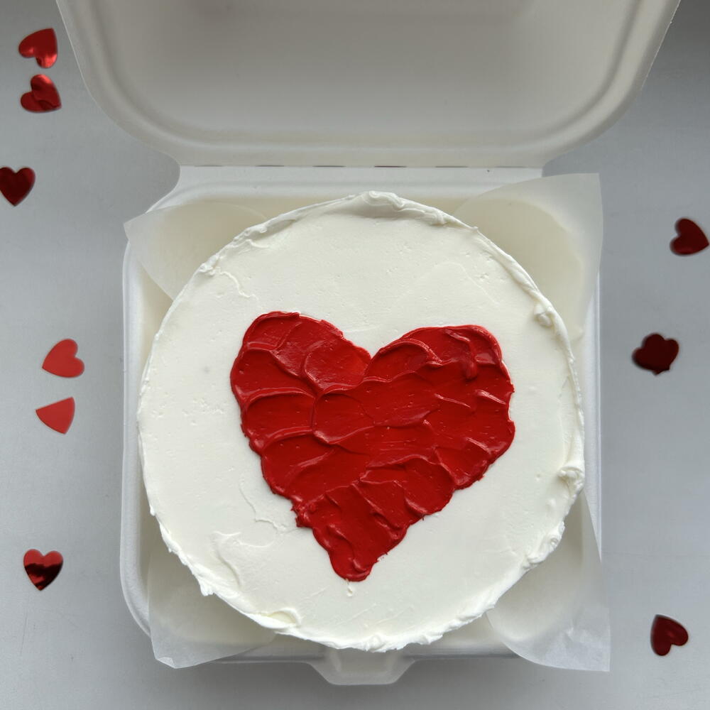 Бенто торт на 14 февраля «Сердце»