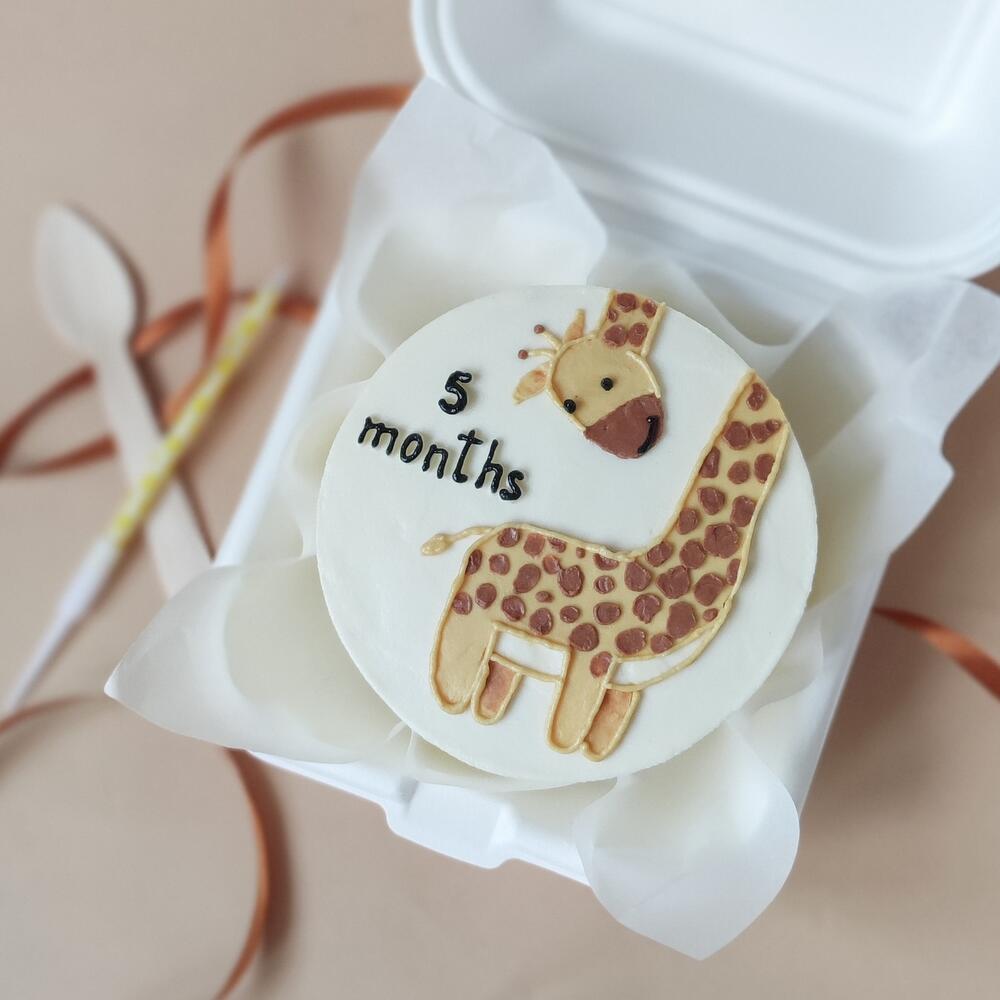 Бенто-торт на 5 месяцев малышу с рисунком - хит подарок на годовасие, на каждый месяц рождения малыша, на месяц, пол годика
