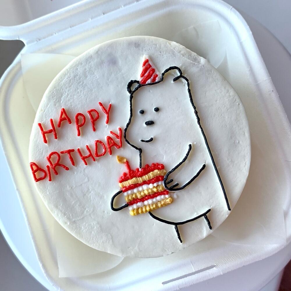 Бенто-торт на день рождения мишка с тортиком