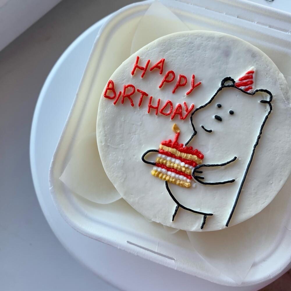 Бенто-торт на день рождения мишка с тортиком