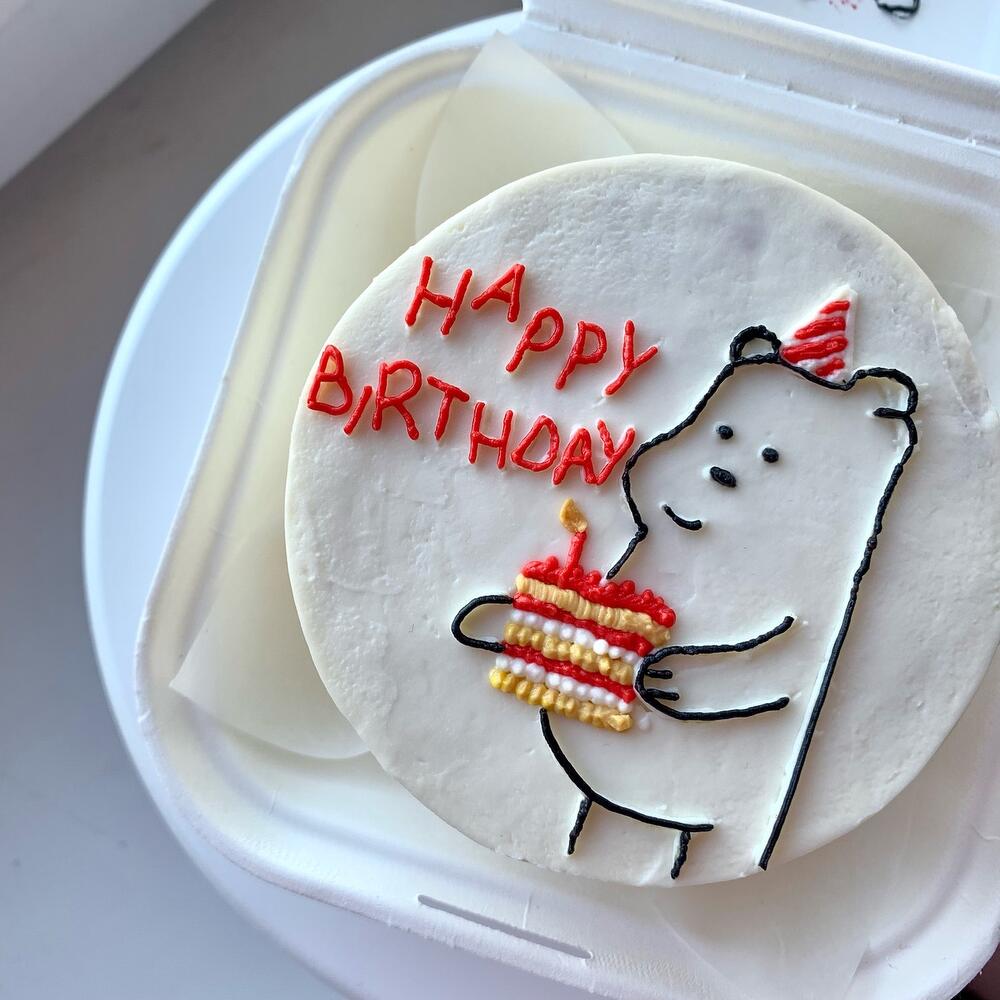 Бенто-торт на день рождения мишка с тортиком