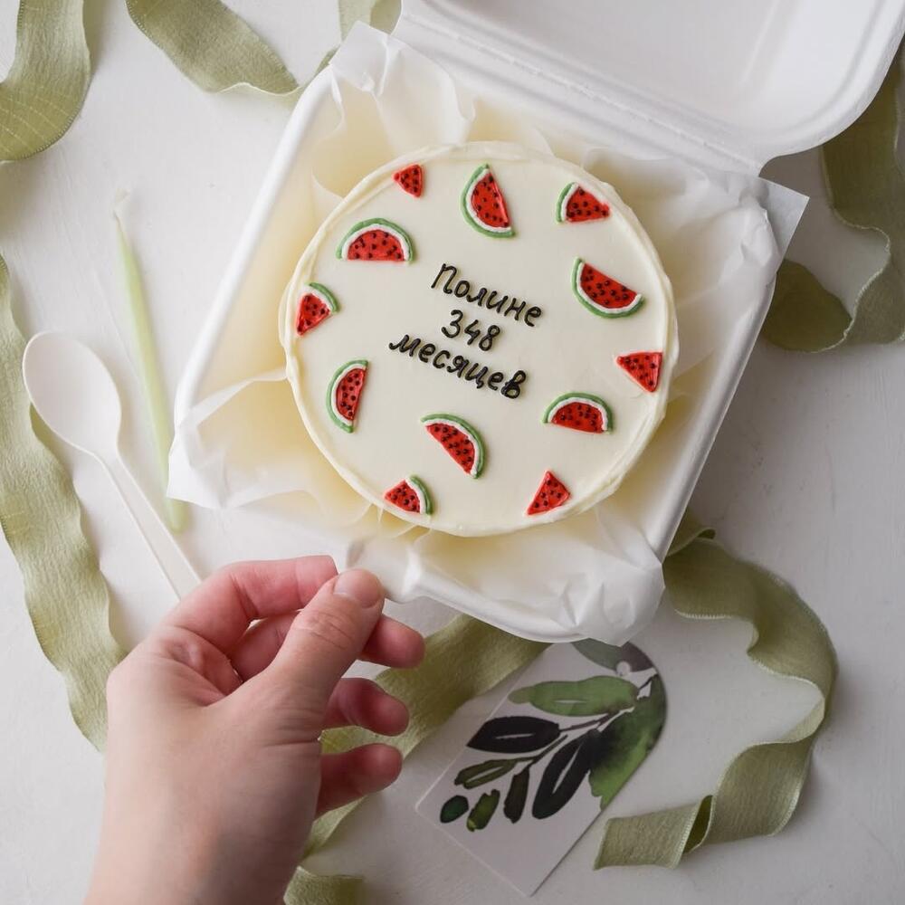 Бенто торт на день рождения с индивидуальной надписью подруге, маме, сестре, коллеге, малышке