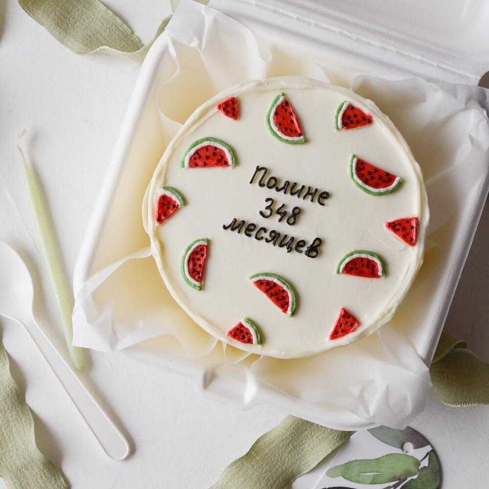 Бенто торт на день рождения с индивидуальной надписью подруге, маме, сестре, коллеге, малышке