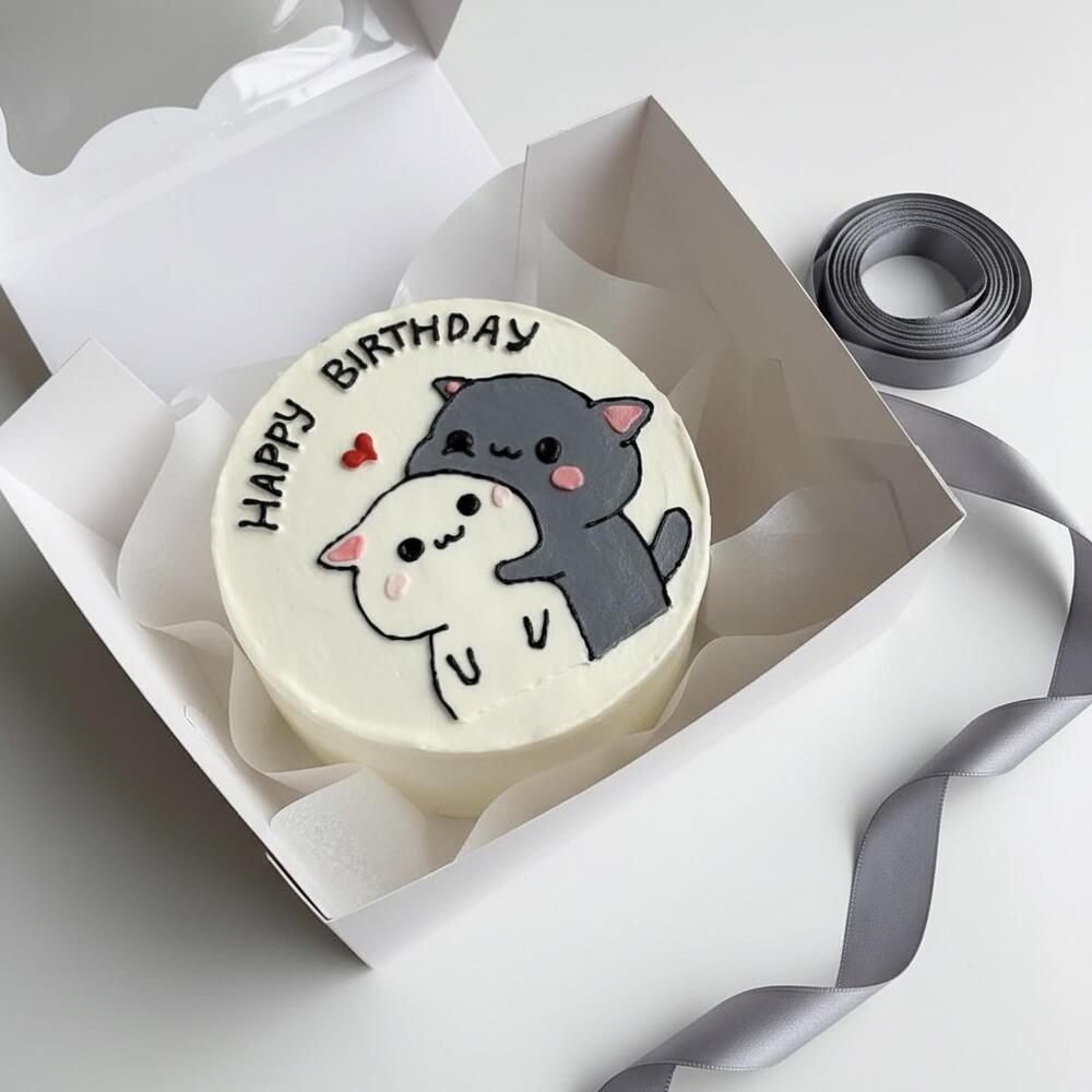 Бенто торт на день рождения с котиками