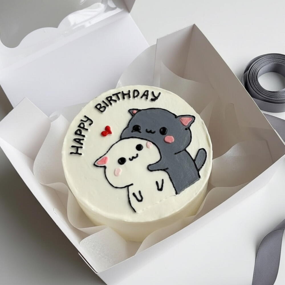 Бенто торт на день рождения с котиками