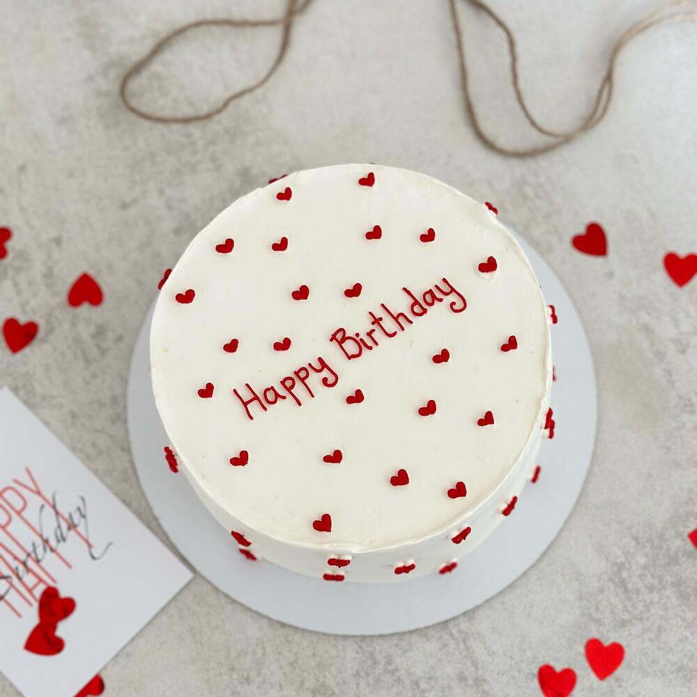 Бенто торт на день рождения с сердечками