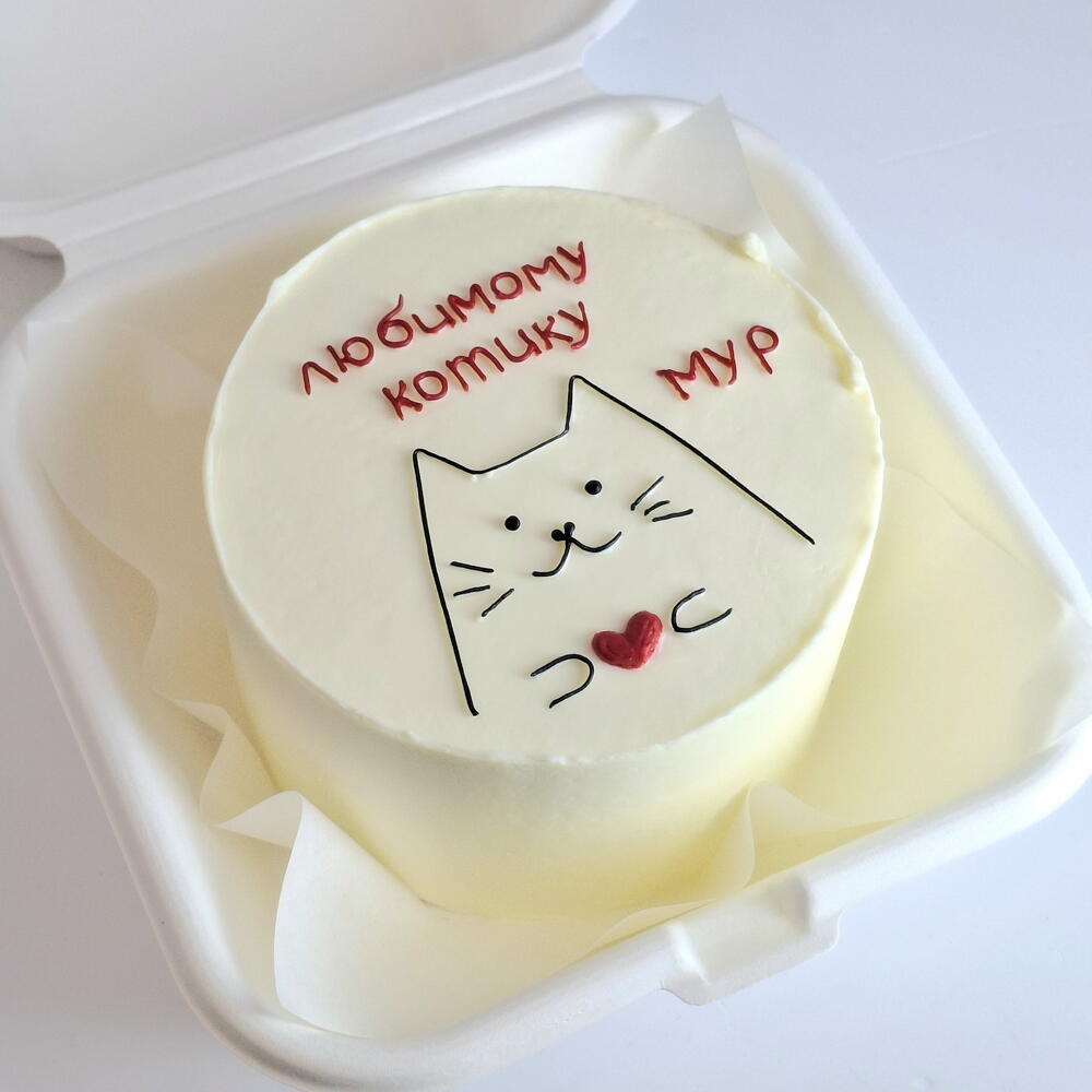 Бенто торт парню, брату, мужу "Любимому котику" с котом