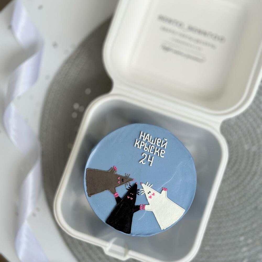 Бенто торт подружке с крысками, крыске, бенто тортик для бести, девочке, девушке, подруге