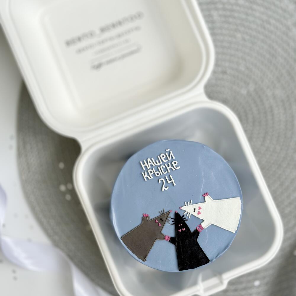 Бенто торт подружке с крысками, крыске, бенто тортик для бести, девочке, девушке, подруге