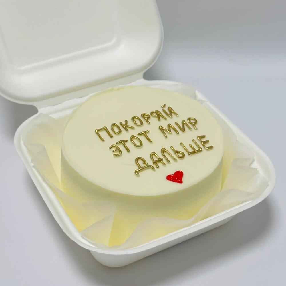 Бенто торт «Покоряй этот мир дальше»