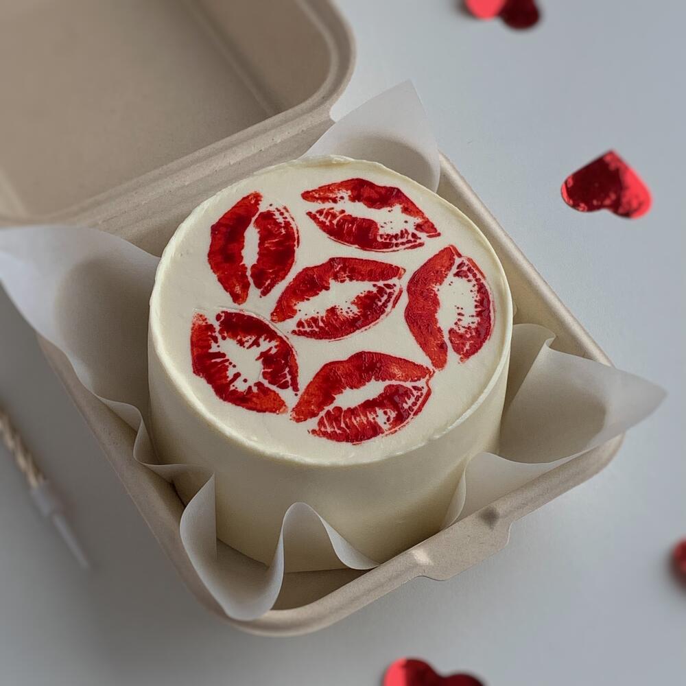 Бенто торт Поцелуй на 14 февраля