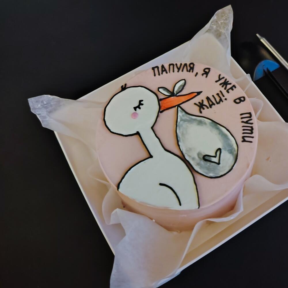 Бенто торт с аистом