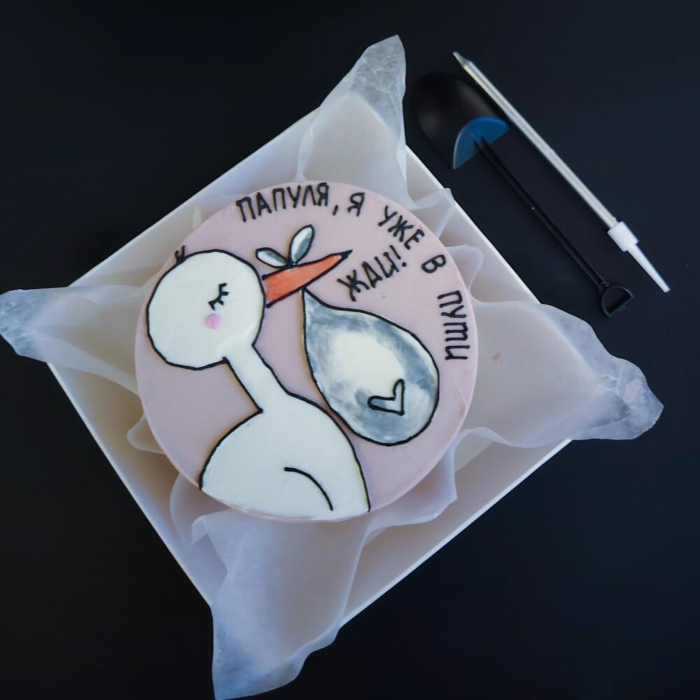 Бенто торт с аистом