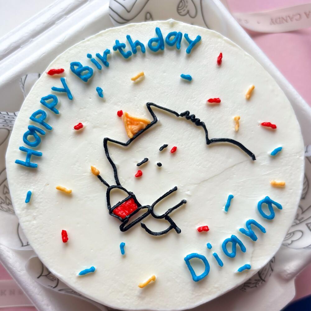 Бенто торт с днем рождения «happy birthday» с котиком подруге/сестре/коллеге/подростку
