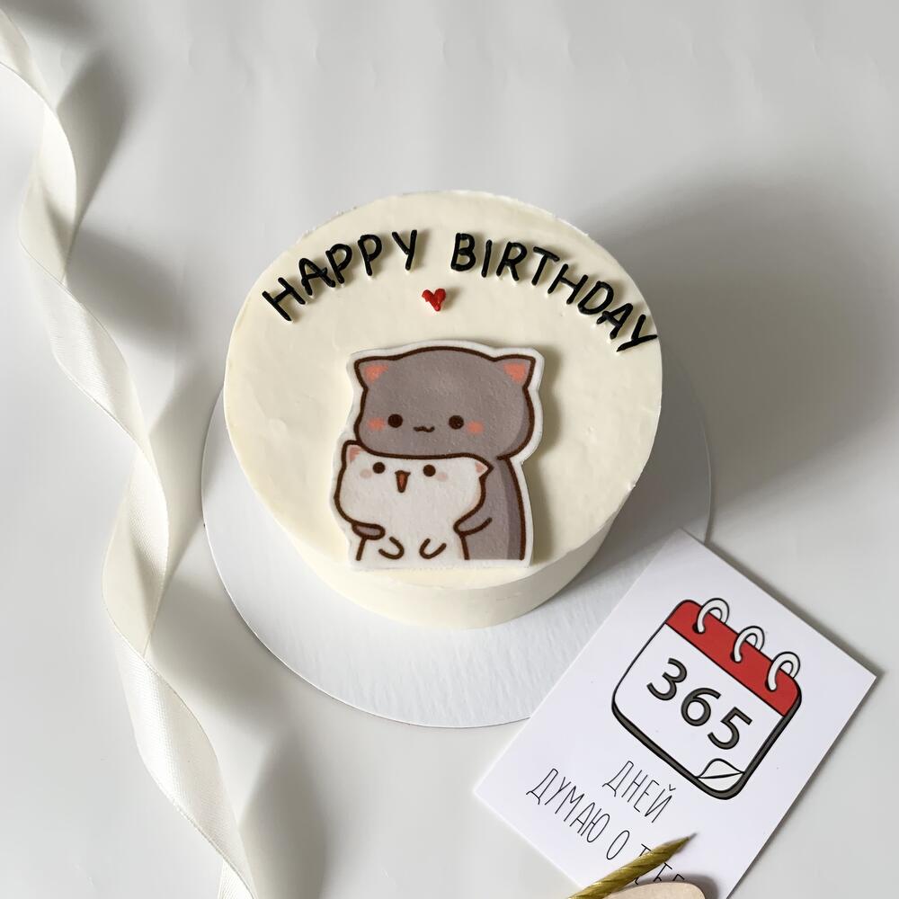 Бенто-торт с котиками | Happy Birthday бенто| подарок Бенто-торт «Котики» | Для любимой | подарок торт бенто на день рождения