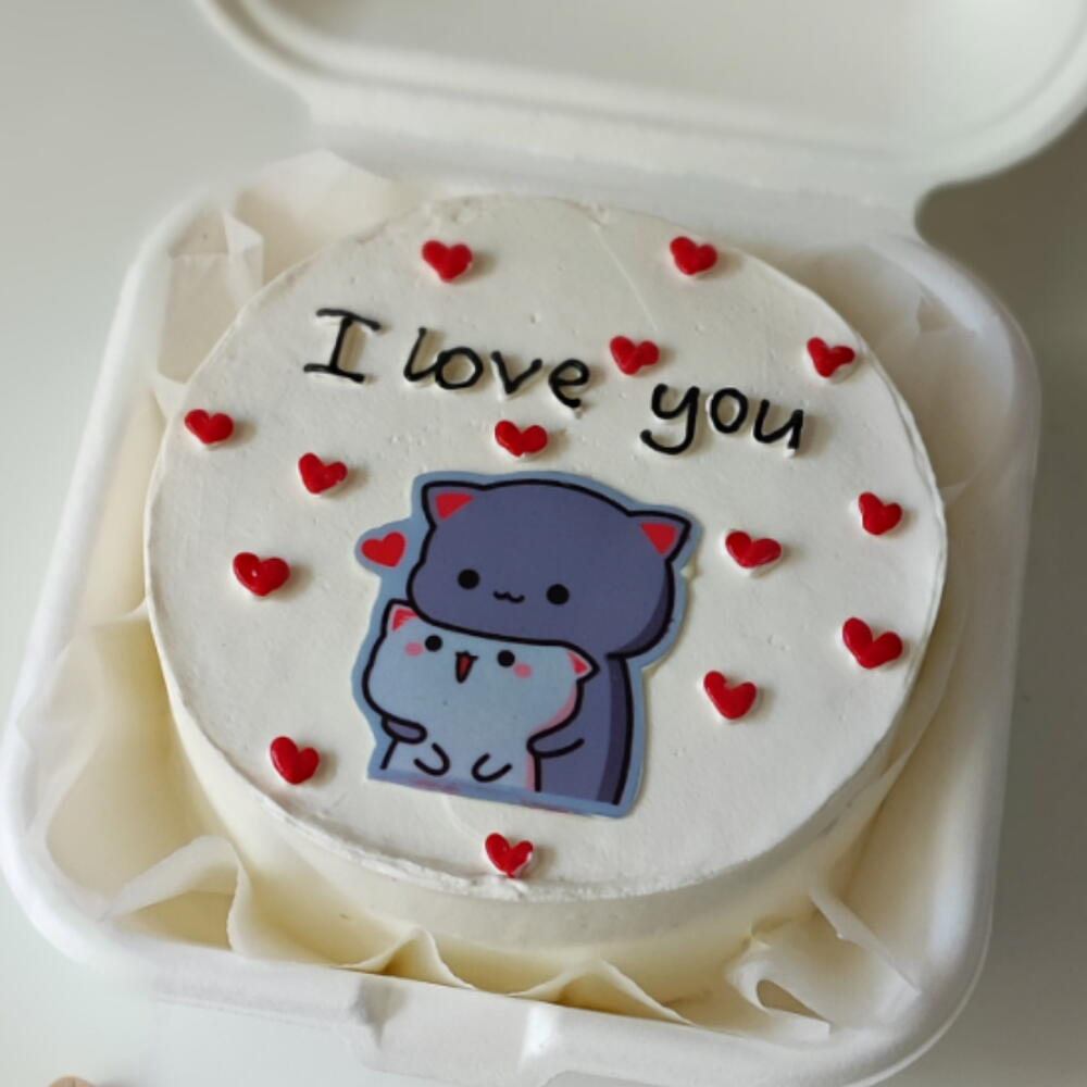 Бенто торт, с котятами/на 14 февраля