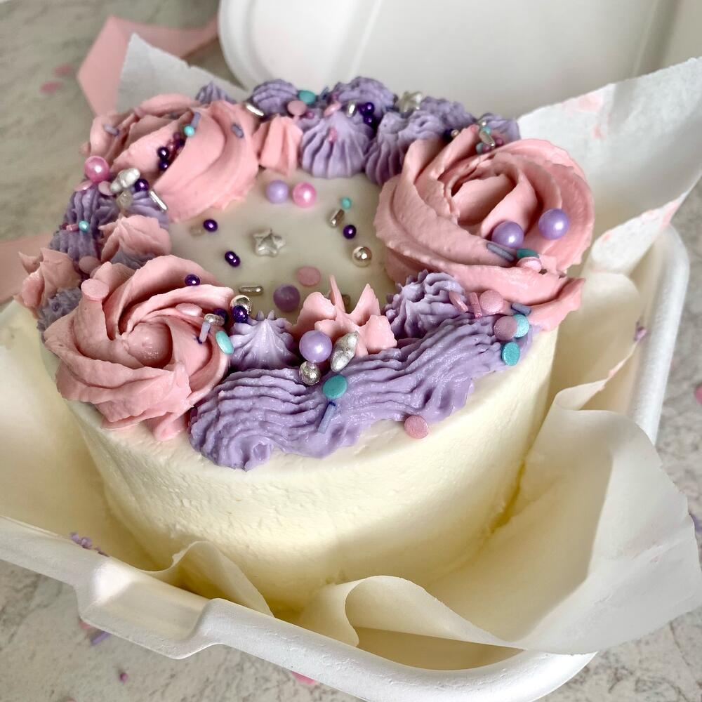 Бенто-торт с кремовым декором/день рождения/Валентинка,подарок девушке,день святого Валентина,день влюбленных