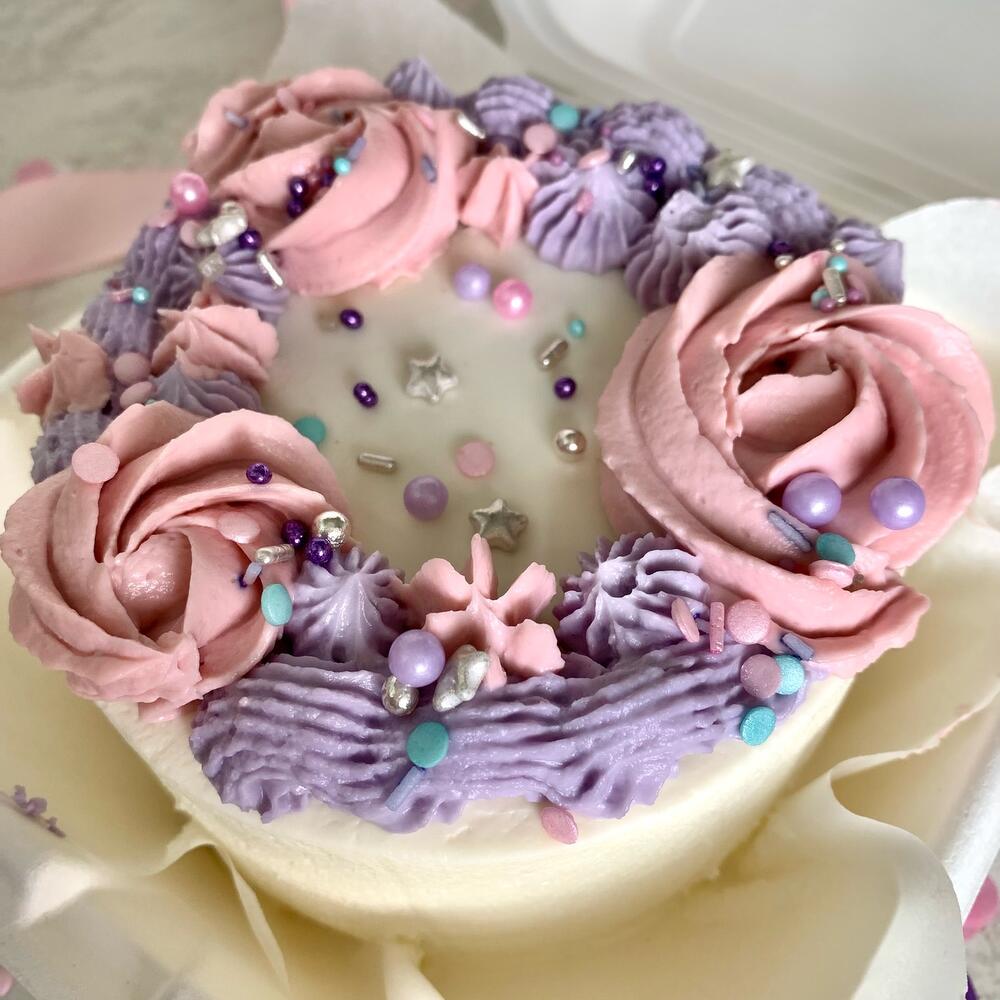 Бенто-торт с кремовым декором/день рождения/Валентинка,подарок девушке,день святого Валентина,день влюбленных