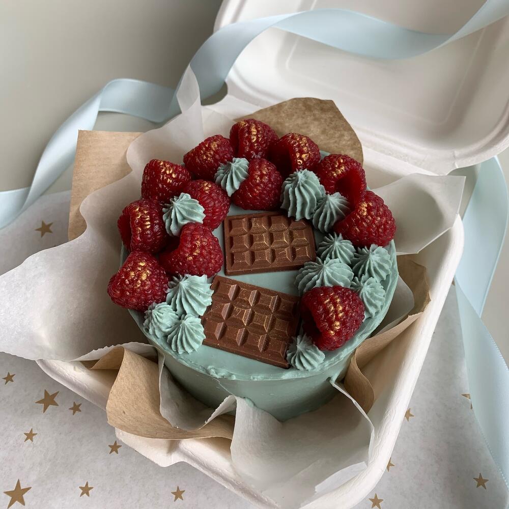 Бенто-торт с малинкой /день рождения/Валентинка,подарок девушке,день святого Валентина,день влюбленных