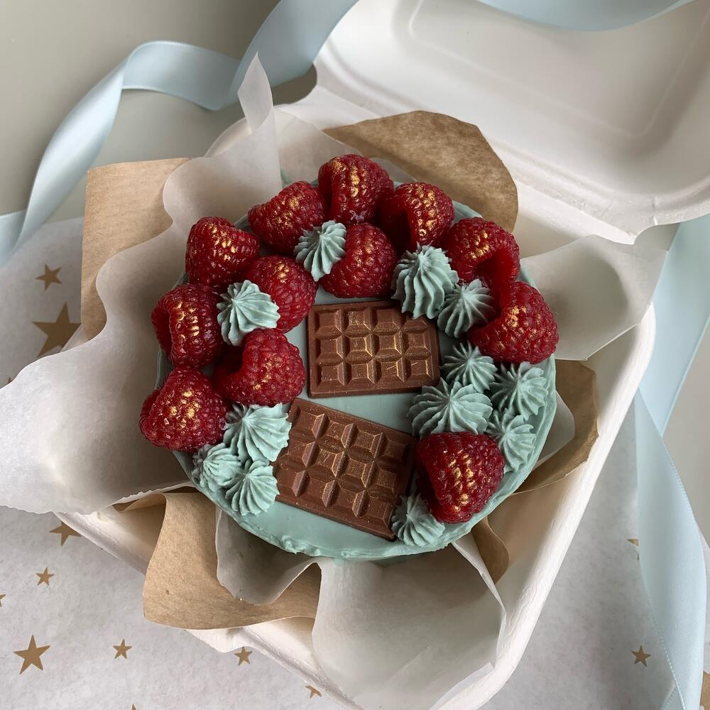 Бенто-торт с малинкой /день рождения/Валентинка,подарок девушке,день святого Валентина,день влюбленных