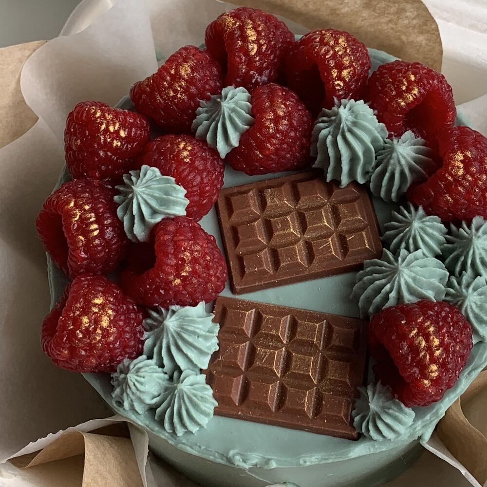 Бенто-торт с малинкой /день рождения/Валентинка,подарок девушке,день святого Валентина,день влюбленных